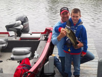dad and son fishing